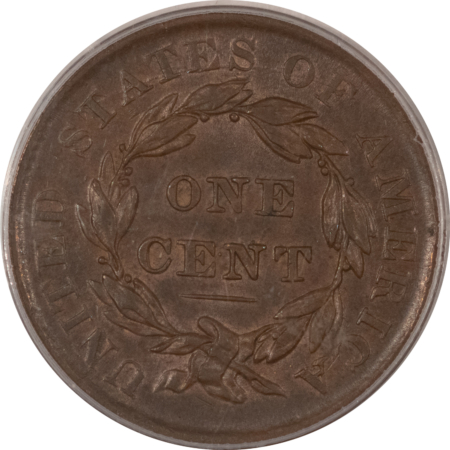 CAC Approved Coins 1837 CORONET HEAD LARGE CENT – PCGS AU-53, PQ, OLD GREEN HOLDER & CAC APPROVED!