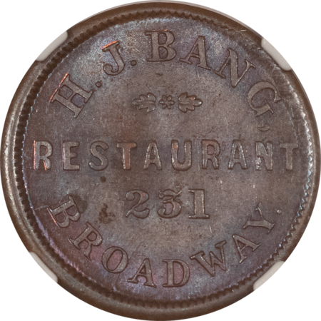 Civil War & Hard Times (1861-65) NEW YORK NY F-630D-1a HJ BANG RESTAURANT NGC MS-65 BN, GORGEOUS PQ GEM