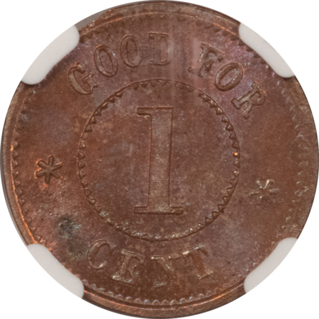 Civil War & Hard Times (1861-65) NY NY F-630AT-5a J MAHNKEN LIQUORS, R-4 – NGC MS-65 BN GORGEOUS GEM!