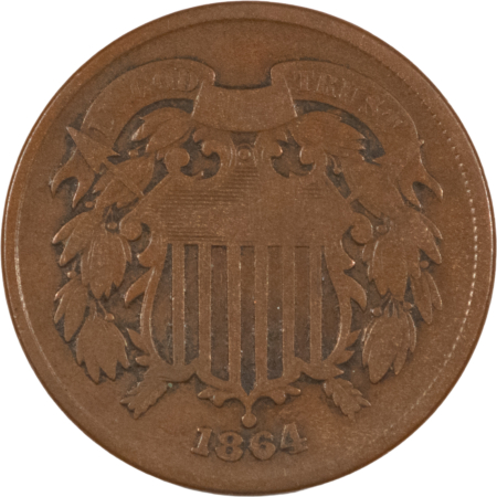 New Store Items 1864 TWO CENT PIECE – PLEASING CIRCULATED EXAMPLE!