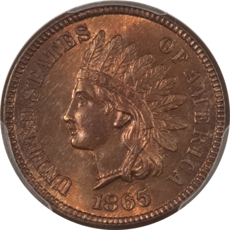 CAC Approved Coins 1865 INDIAN CENT PLAIN 5 – PCGS MS-65 RB, FRESH, PREMIUM QUALITY & CAC APPROVED!