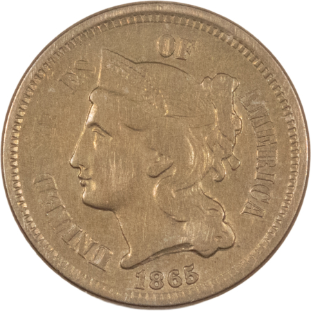 New Store Items 1865 THREE CENT NICKEL – HIGH GRADE CIRCULATED EXAMPLE!