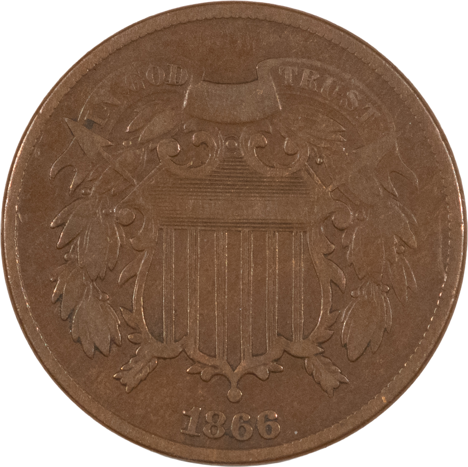 New Store Items 1866 TWO CENT PIECE – NICE HIGH GRADE CIRCULATED EXAMPLE! New Store Items 1866 TWO CENT PIECE – NICE HIGH GRADE CIRCULATED EXAMPLE!
