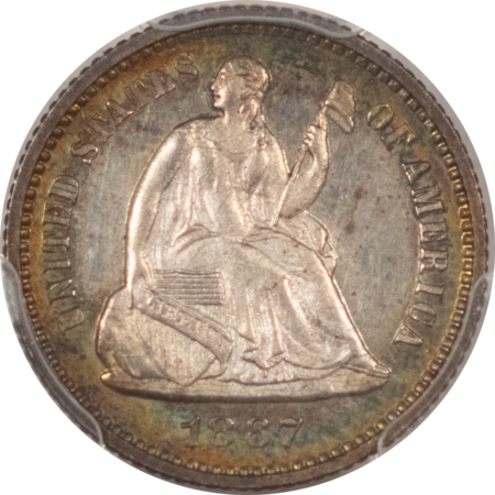 Half Dimes 1867 PROOF SEATED LIBERTY HALF DIME – PCGS PR-62, PRETTY!
