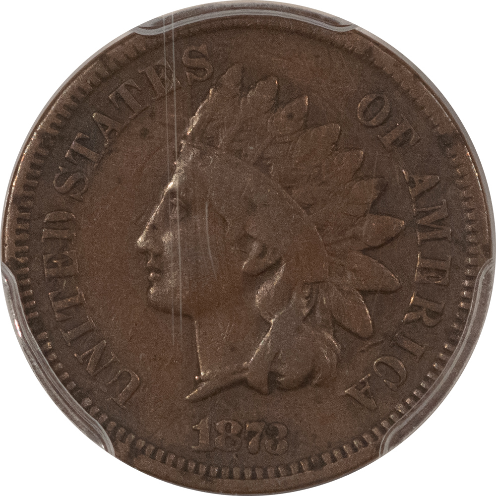 Indian 1873 INDIAN CENT CLOSED 3, DOUBLED DIE OBVERSE FS-101 S-1 (009) PCGS F-12 SCARCE Indian 1873 INDIAN CENT CLOSED 3, DOUBLED DIE OBVERSE FS-101 S-1 (009) PCGS F-12 SCARCE