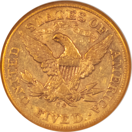 $5 1875-CC $5 LIBERTY GOLD HALF EAGLE NGC XF-45, CARSON CITY, RARE! ONLY 150 KNOWN!