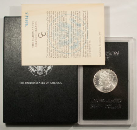 Dollars 1878-CC $1 MORGAN DOLLAR GSA – UNCIRCULATED WITH BOX AND COA, CARSON CITY!