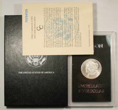 Dollars 1878-CC $1 MORGAN DOLLAR GSA – UNCIRCULATED WITH BOX AND COA, CARSON CITY!