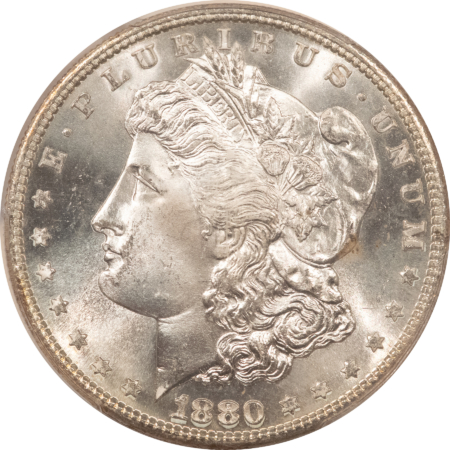 Dollars 1880/79-S $1 MORGAN DOLLAR – PCGS MS-65 BLAZING WHITE GEM!