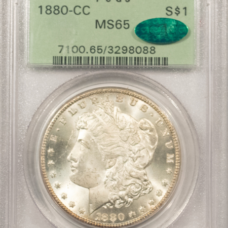 CAC Approved Coins 1880-CC $1 MORGAN DOLLAR – PCGS MS-65, LOOKS 66! OGH! PQ! CAC & CARSON CITY!