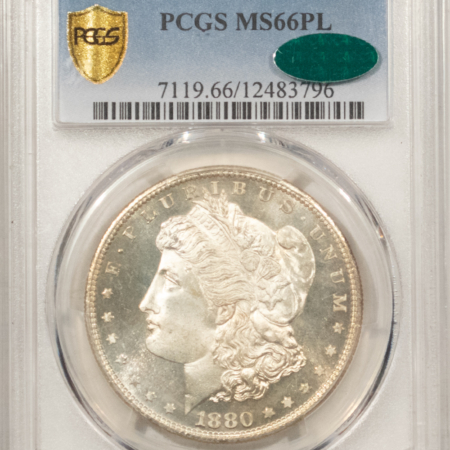 CAC Approved Coins 1880-S $1 MORGAN DOLLAR – PCGS MS-66 PL CAC, SUPER NICE PROOFLIKE & SUPERB!