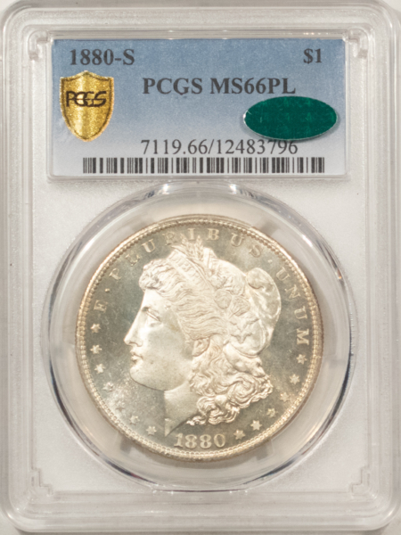 CAC Approved Coins 1880-S $1 MORGAN DOLLAR – PCGS MS-66 PL CAC, SUPER NICE PROOFLIKE & SUPERB!