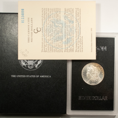 Dollars 1881-CC MORGAN DOLLAR, GSA HARD CASE, W/ BOX & CERT-FROSTY WHITE-SUPERB REVERSE!