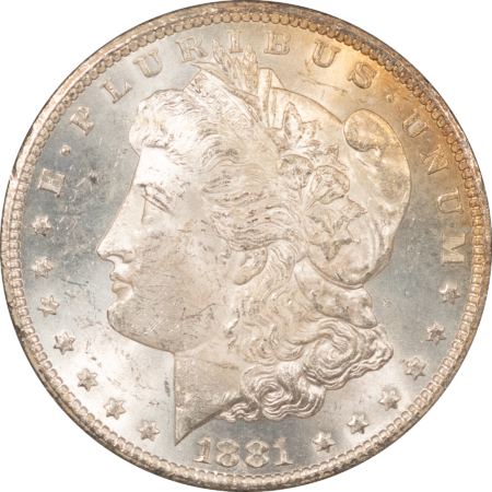 Dollars 1881-CC MORGAN DOLLAR, GSA HARD CASE, W/ BOX & CERT-FROSTY WHITE-SUPERB REVERSE!
