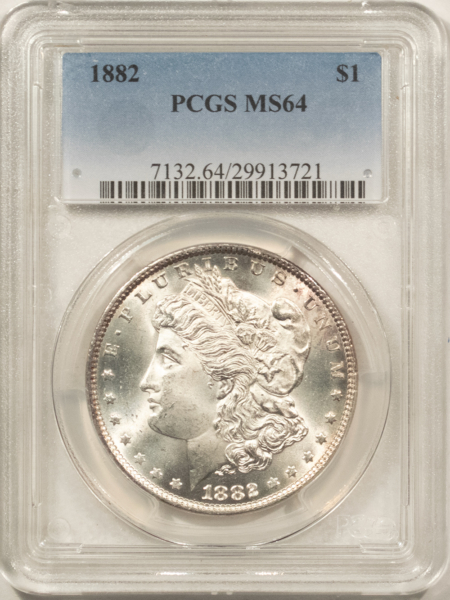 Dollars 1882 $1 MORGAN DOLLAR – PCGS MS-64 BLAST WHITE & PQ!