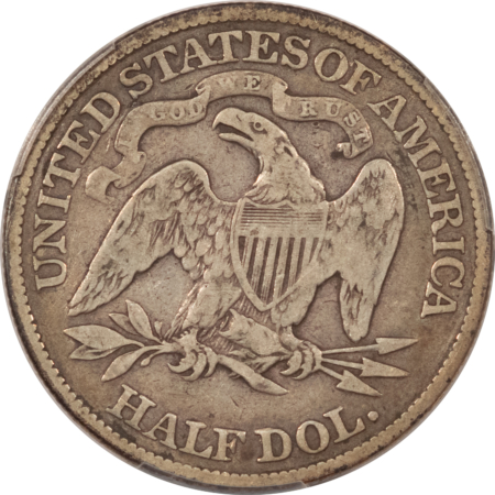 Half Dollars 1882 SEATED LIBERTY HALF DOLLAR – PCGS F-12, RARE BUSINESS STRIKE!