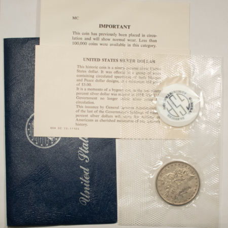 Dollars 1882-O $1 MORGAN DOLLAR GSA BLUE SOFT PACK – AU+ W/ ENVELOPE & BOTH CARDS!