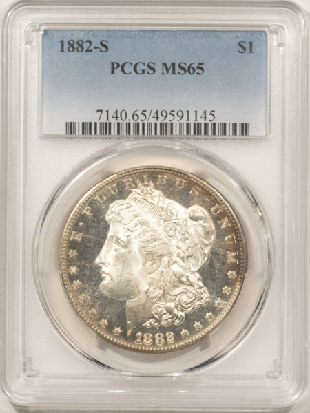 Dollars 1882-S $1 MORGAN DOLLAR – PCGS MS-65 FLASHY GEM WITH DMPL OBVERSE!