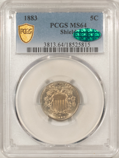 CAC Approved Coins 1883 SHIELD NICKEL – PCGS MS-64, CAC APPROVED! FRESH & ORIGINAL!