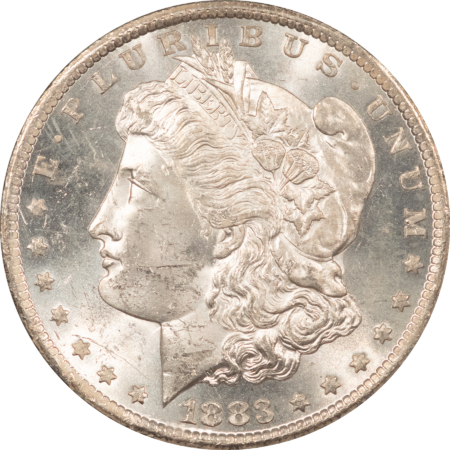 Dollars 1883-CC MORGAN DOLLAR, GSA BLACK BOX & CERT-LUSTROUS WHITE W/ PROOFLIKE FIELDS! 
