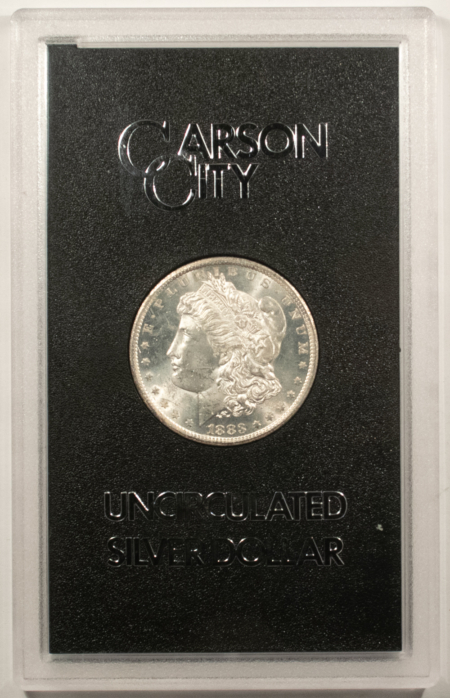 Dollars 1883-CC MORGAN DOLLAR, GSA BLACK BOX & CERT-LUSTROUS WHITE W/ PROOFLIKE FIELDS! 