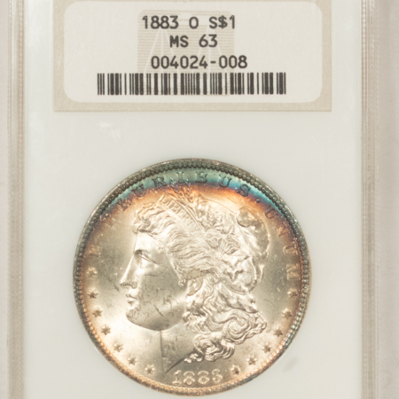 Dollars 1883-O $1 MORGAN DOLLAR – NGC MS-63, PREMIUM QUALITY COLOR! OLD FATTIE!