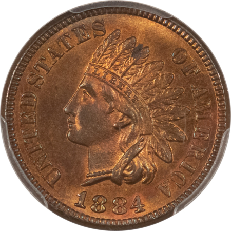 CAC Approved Coins 1884 INDIAN CENT – PCGS MS-64 RB, LOOKS GEM! PREMIUM QUALITY & CAC APPROVED!