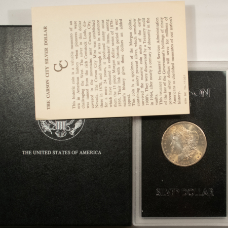 Dollars 1884-CC MORGAN DOLLAR, GSA HARD CASE BOX/CERT-100% LIGHTLY TONED PRETTY REVERSE!