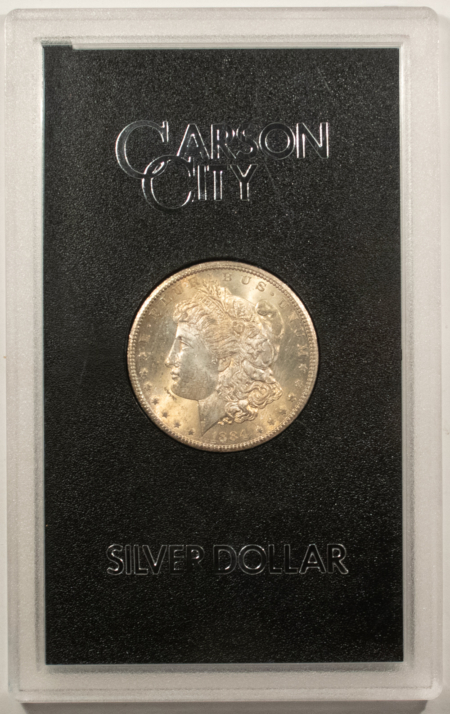 Dollars 1884-CC MORGAN DOLLAR, GSA HARD CASE BOX/CERT-100% LIGHTLY TONED PRETTY REVERSE!