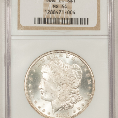Dollars 1884-CC $1 MORGAN DOLLAR – NGC MS-64, BLAST WHITE, CARSON CITY!