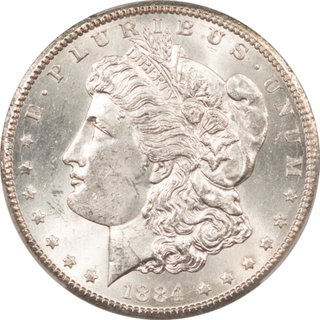 Dollars 1884-CC $1 MORGAN DOLLAR – PCGS MS-63, BLAST WHITE CARSON CITY!