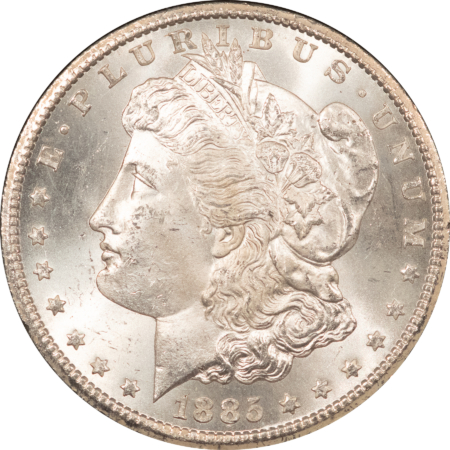 Dollars LOW-MINTAGE 1885-CC MORGAN DOLLAR, GSA HARD CASE, BOX/CERT-ORIG WHITE/CHOICE! 
