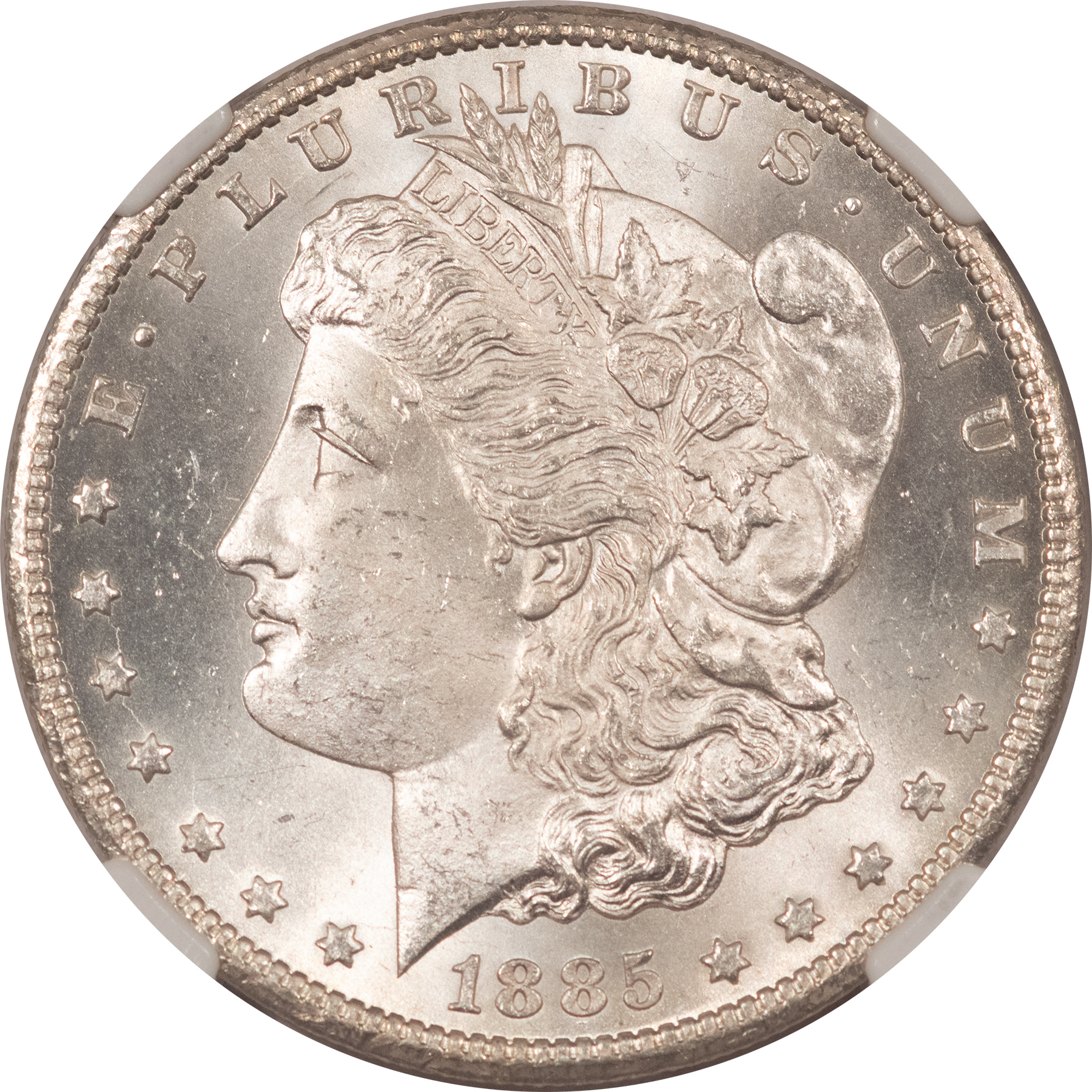 Dollars 1885-CC $1 MORGAN DOLLAR – NGC MS-65, BLAST WHITE GEM, CARSON CITY! Dollars 1885-CC $1 MORGAN DOLLAR – NGC MS-65, BLAST WHITE GEM, CARSON CITY!