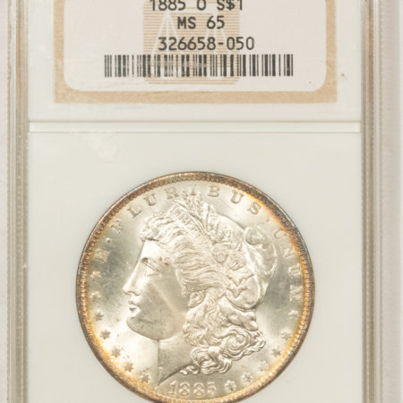 Dollars 1885-O $1 MORGAN DOLLAR – NGC MS-65, PREMIUM QUALITY GEM!