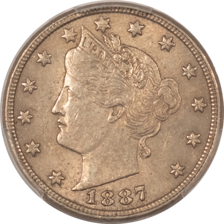 Liberty Nickels 1887 LIBERTY NICKEL – PCGS AU-58, TOUGH!