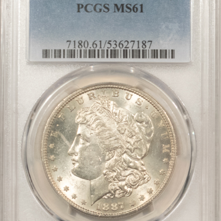 Dollars 1887-S $1 MORGAN DOLLAR – PCGS MS-61 WHITE & LUSTROUS, LOOKS BETTER!