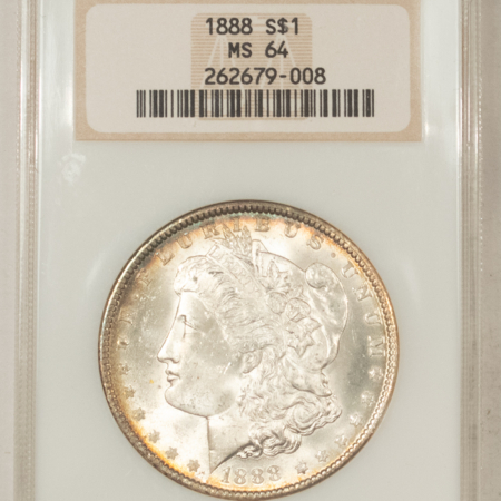 Dollars 1888 $1 MORGAN DOLLAR – NGC MS-64, FATTIE HOLDER & PREMIUM QUALITY!