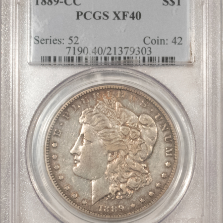 Dollars 1889-CC $1 MORGAN DOLLAR – PCGS XF-40, NICE KEY-DATE! CARSON CITY!