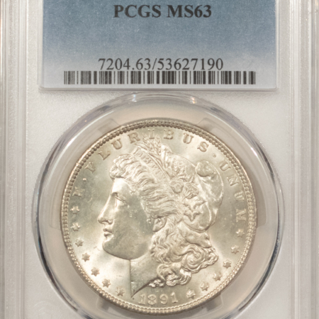 Dollars 1891 $1 MORGAN DOLLAR – PCGS MS-63 CHOICE & FRESH, BETTER DATE!