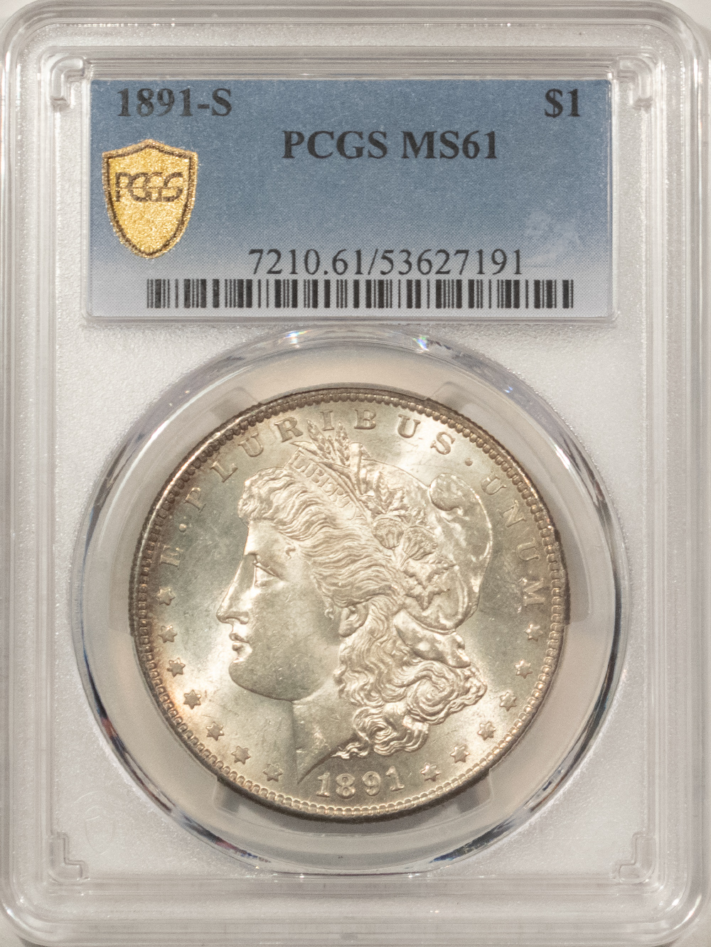 Dollars 1891-S $1 MORGAN DOLLAR – PCGS MS-61 GREAT LOOK FOR THE GRADE! Dollars 1891-S $1 MORGAN DOLLAR – PCGS MS-61 GREAT LOOK FOR THE GRADE!
