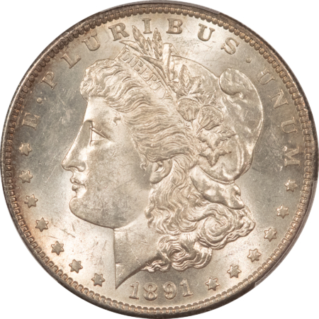 Dollars 1891-S $1 MORGAN DOLLAR – PCGS MS-61 GREAT LOOK FOR THE GRADE!