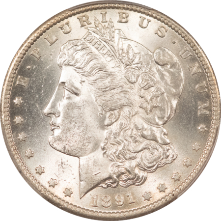 Dollars 1891-S $1 MORGAN DOLLAR – PCGS MS-62 WHITE & LUSTROUS!