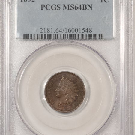 Indian 1892 INDIAN CENT – PCGS MS-64 BN, LOOKS GEM & PREMIUM QUALITY!