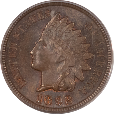 Indian 1892 INDIAN CENT – PCGS MS-64 BN, LOOKS GEM & PREMIUM QUALITY!