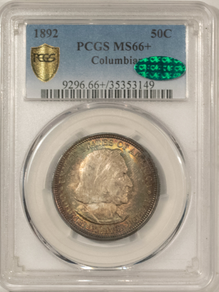 Early Commems 1892 COLUMBIAN COMMEMORATIVE HALF DOLLAR – PCGS MS-66+, SUPERB! CAC APPROVED!