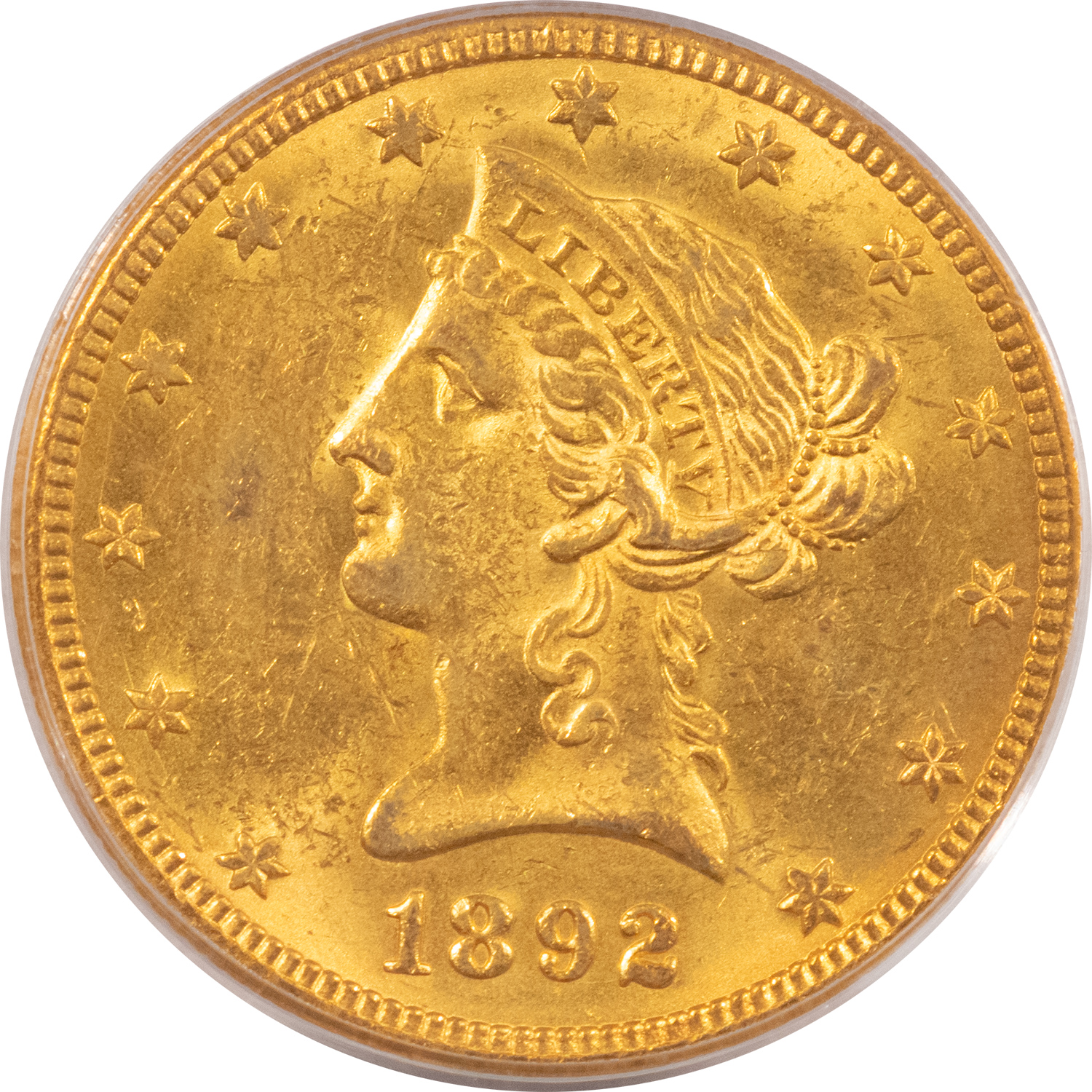 $10 1892-O $10 LIBERTY GOLD EAGLE – PCGS MS-61 FRESH, FLASHY, LOW MINTGE NEW ORLEANS $10 1892-O $10 LIBERTY GOLD EAGLE – PCGS MS-61 FRESH, FLASHY, LOW MINTGE NEW ORLEANS