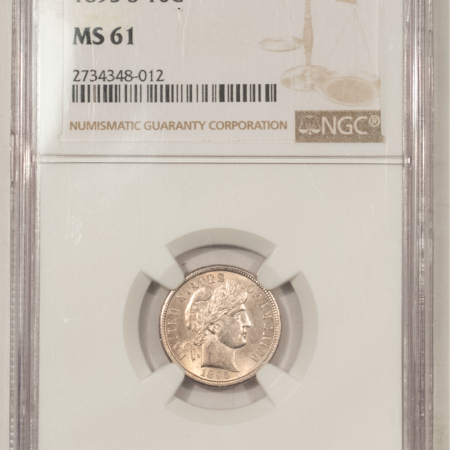 Barber Dimes 1895-S BARBER DIME – NGC MS-61, TOUGH DATE!