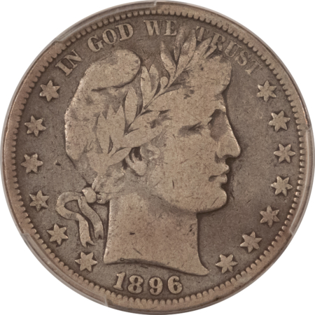 Barber Halves 1896-O BARBER HALF DOLLAR – PCGS VG-10, NICE ORIGINAL, TOUGH DATE!