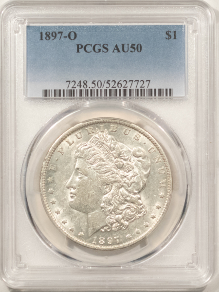 Dollars 1897-O $1 MORGAN DOLLAR – PCGS AU-50 FLASHY & NICE!