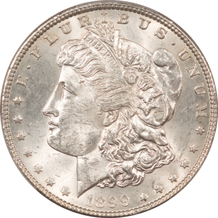 Dollars 1899 $1 MORGAN DOLLAR – PCGS MS-62 BLAST WHITE & LOOKS CHOICE! LOW MINTAGE DATE!